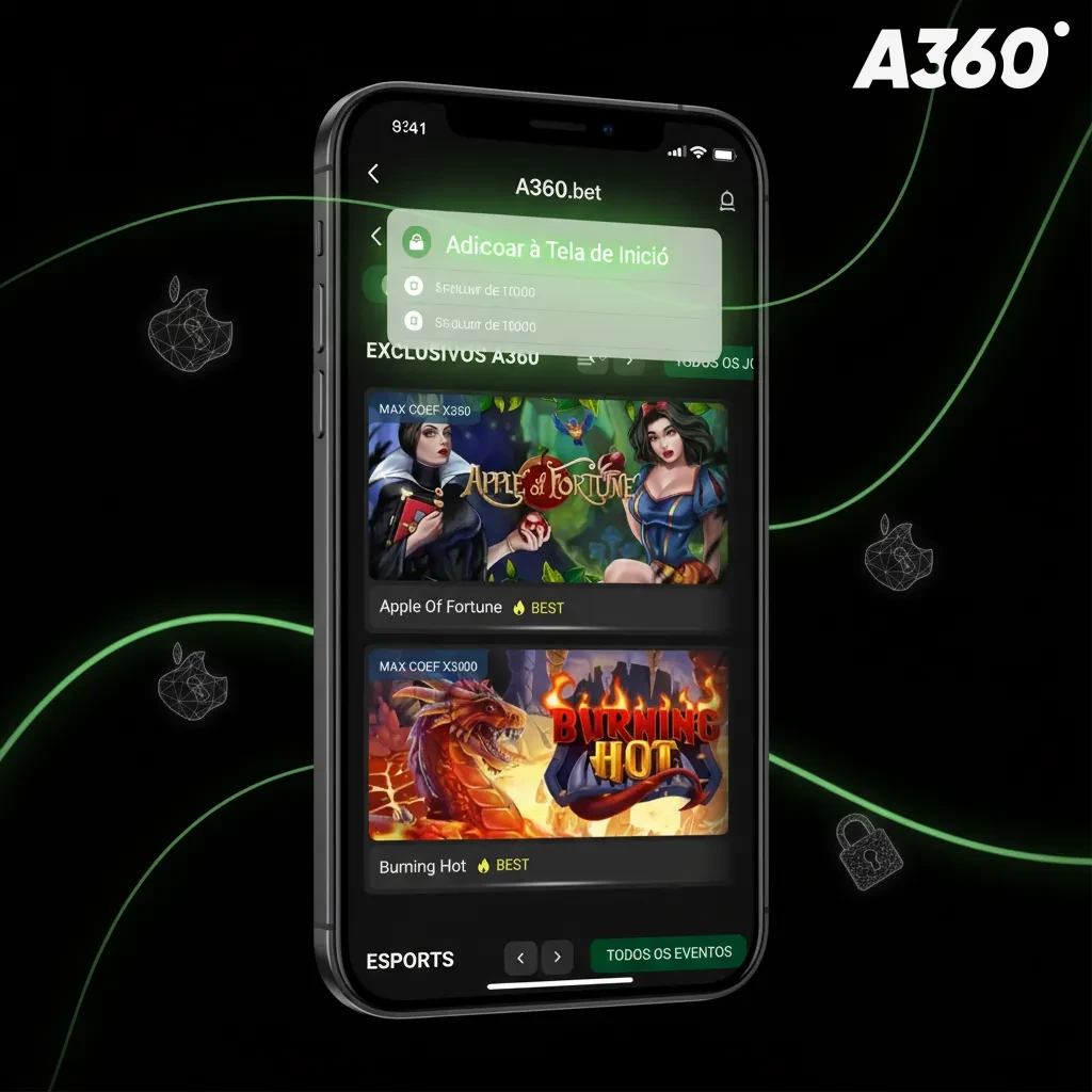 Tela do iPhone mostrando como adicionar atalho PWA: Safari Compartilhar Adicionar à Tela de Início.