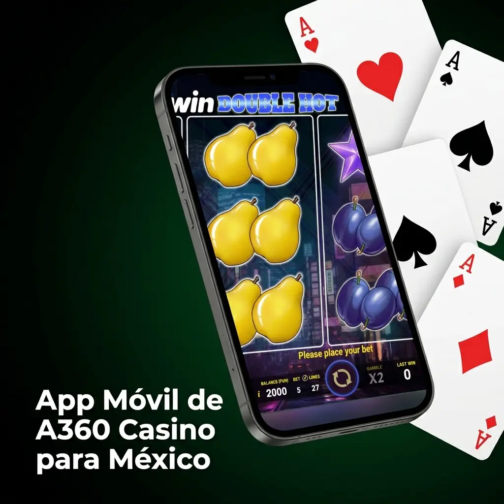App móvil A360 Casino para iOS y Android en México con acceso a juegos, bonos y transacciones en MXN