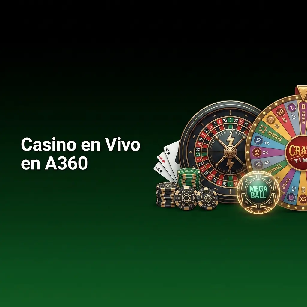 Casino en vivo A360 con mesas de ruleta, blackjack y baccarat transmitidas por Evolution Gaming y Pragmatic Play