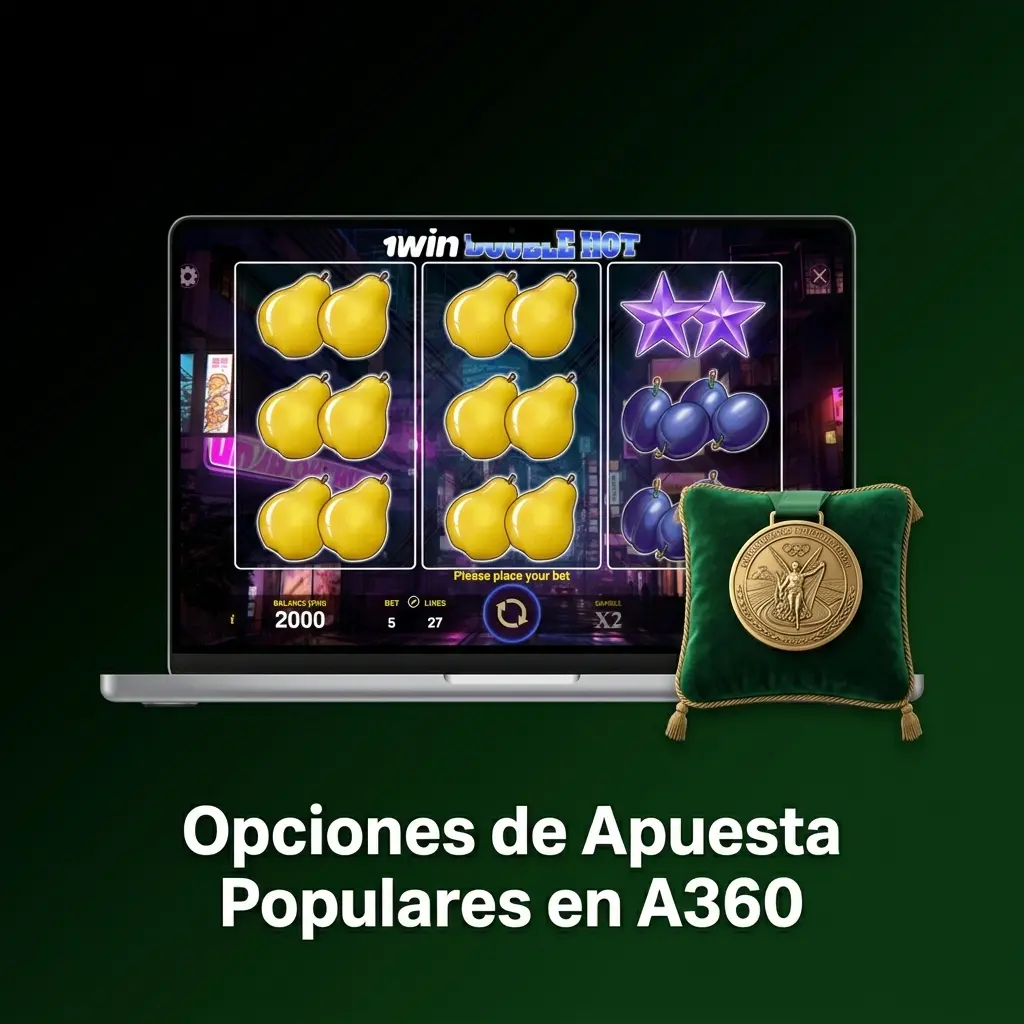 Opciones de apuesta en vivo, prematch y combinadas disponibles en A360 para cada tipo de jugador