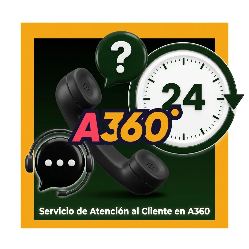 Equipo de soporte A360 disponible por chat en vivo y correo para consultas de pagos, bonos y verificación de cuenta