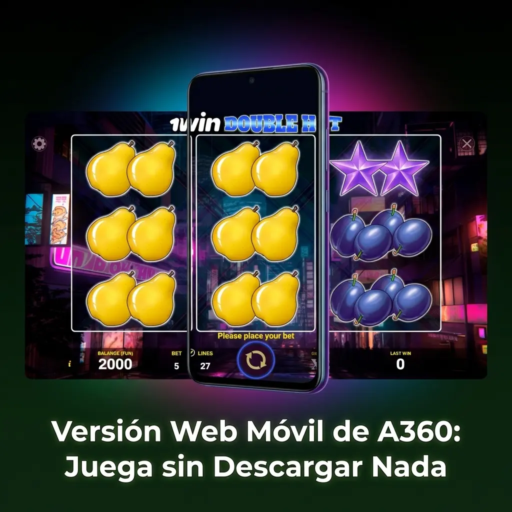 Versión web móvil de A360 Casino accesible desde cualquier navegador sin descargas en Android e iOS