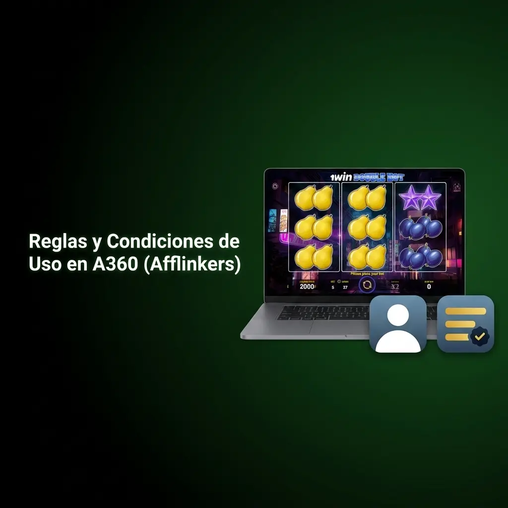 Reglas y condiciones de uso en A360 Afflinkers: edad, cuenta única, fondos lícitos y términos de bonos